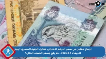 ارتفاع مفاجئ في سعر الدرهم الإماراتي مقابل الجنيه المصري اليوم الأربعاء 6-8-2025.. كم بلغ وسعر الصرف الحالي؟